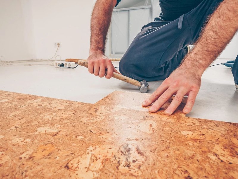 Cork floor installation from Carpet 4 Less in Antioch, CA